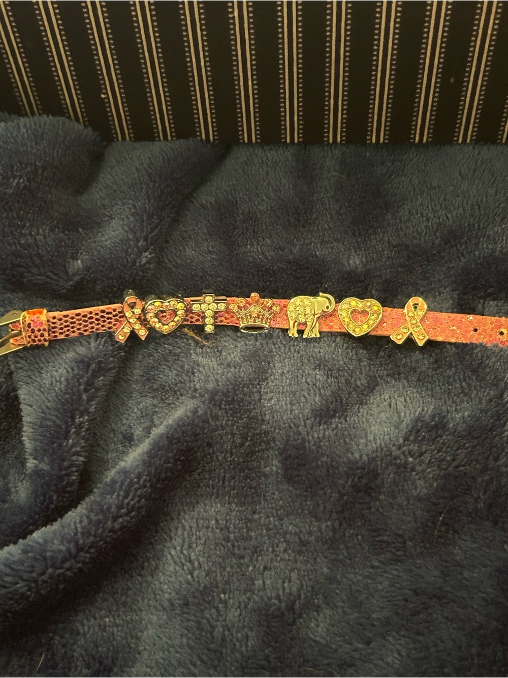 Vintage Pink Strap Charm Bracelet